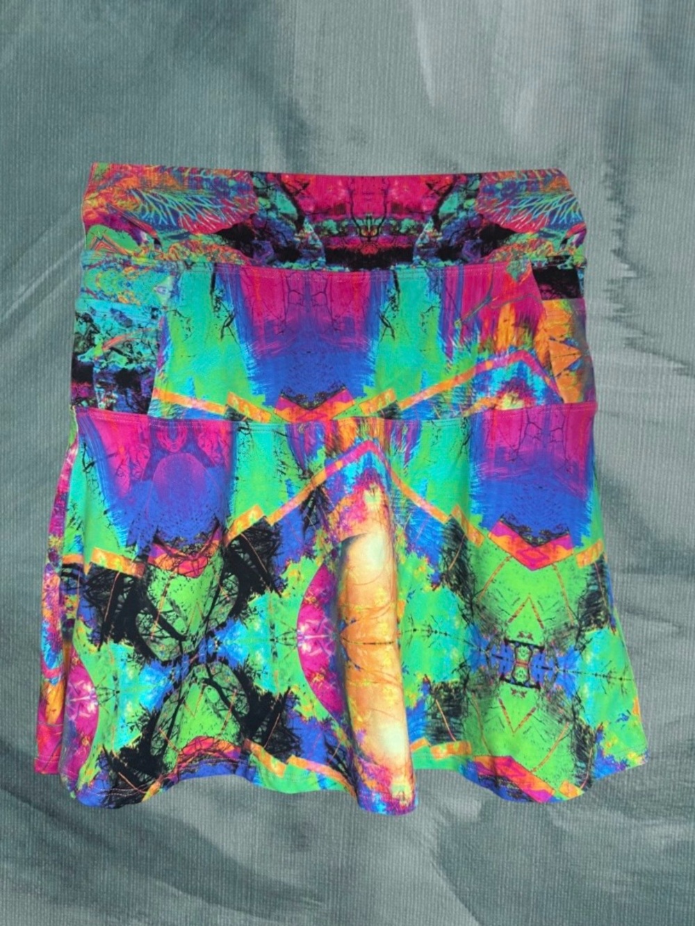 Dona Jo Skirt Skort sz 1 S Paint Florescent Neon Tennis Golf Pickleball